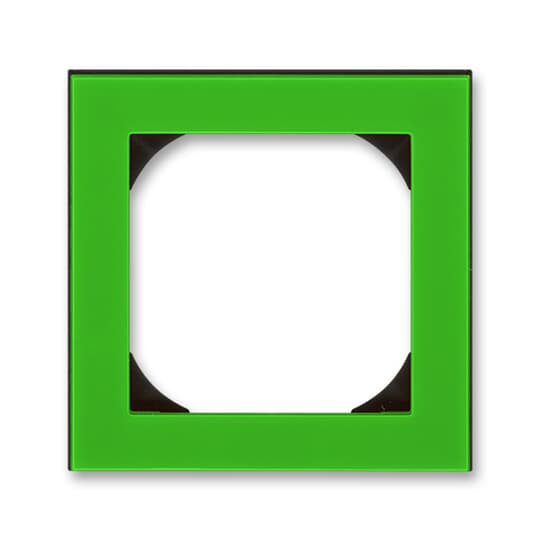 3901H-A05510 67  Rámeček jednonásobný s otvorem 55×55 mm, zelená / kouřová černá